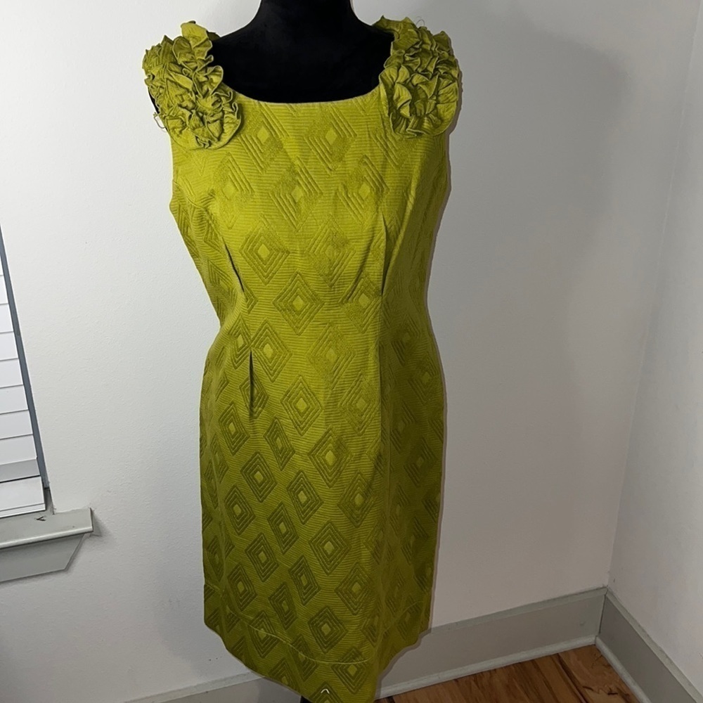 Julian Taylor New York green sleeveless fitted silhouette 100% Cotton dress 10